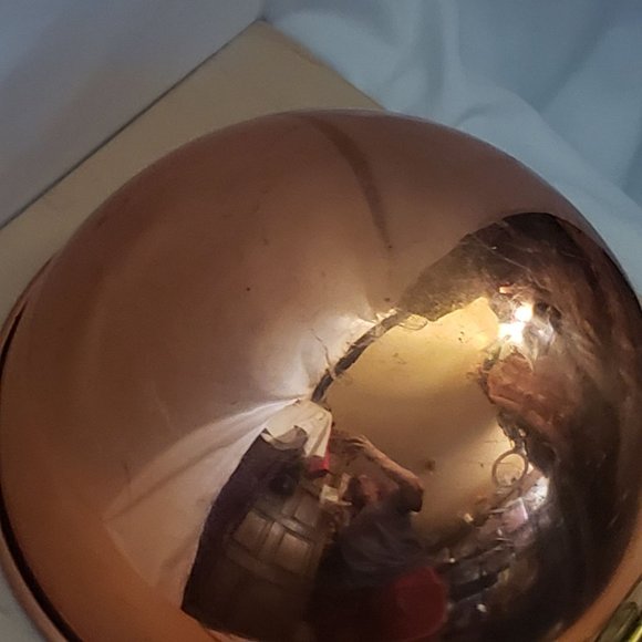 Vintage Copper Mixing Bowl Round Bottom 10 Inches Made In Korea Rolled Edge - Picture 2 of 11